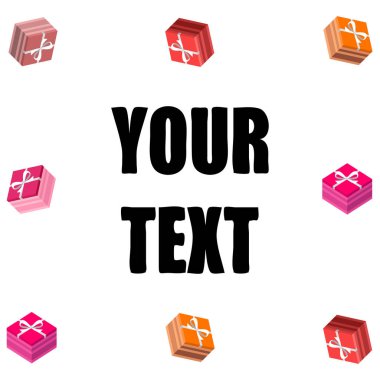 Sevgililer günü, hediye, tebrik kartı, vektör arka plan