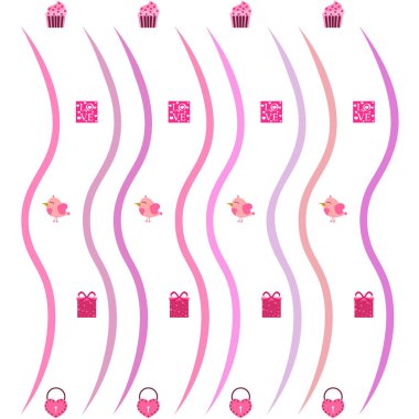 St. Valentine's Day için kutlama öğeleri kümesi. Beyaz arka plan üzerinde izole düz vektör çizim