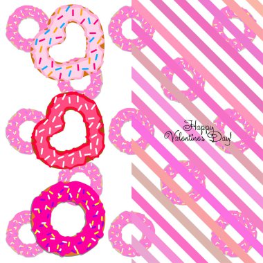 Sevgililer günü, kalp poğaça, tebrik kartı, vektör arka plan