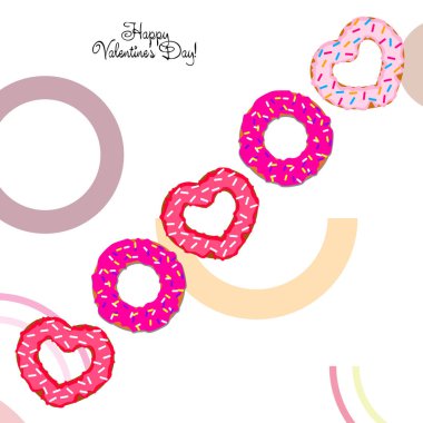 Sevgililer günü, kalp poğaça, tebrik kartı, vektör arka plan