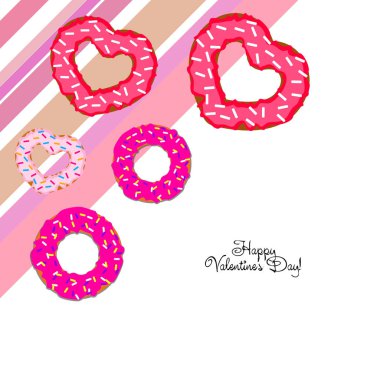 Sevgililer günü, kalp poğaça, tebrik kartı, vektör arka plan