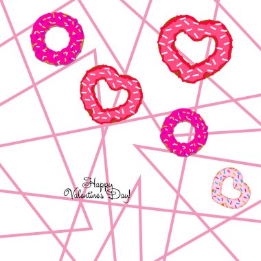 Sevgililer günü, kalp poğaça, tebrik kartı, vektör arka plan