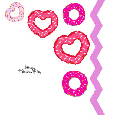 Sevgililer günü, kalp poğaça, tebrik kartı, vektör arka plan