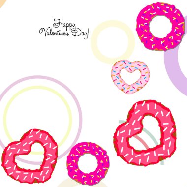 Sevgililer günü, kalp poğaça, tebrik kartı, vektör arka plan