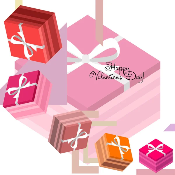 Valentine Day Gift Greeting Card Vector Background — Stock Vector