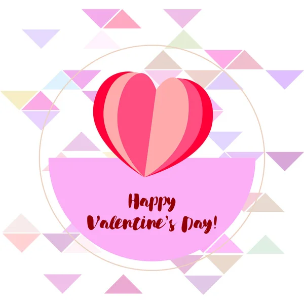 Día San Valentín Corazón Tarjeta Felicitación Vector Fondo — Vector de stock