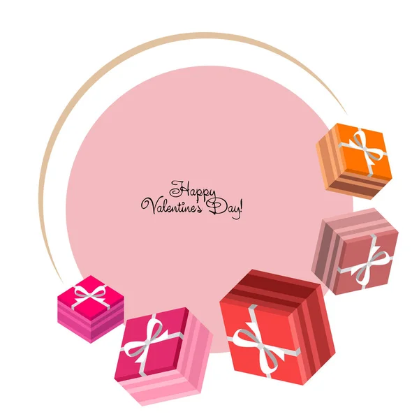 Valentine Day Geschenk Wenskaart Vector Achtergrond — Stockvector