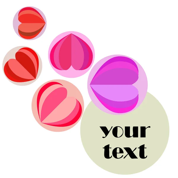 Valentine Day Heart Greeting Card Vector Background — Stock Vector