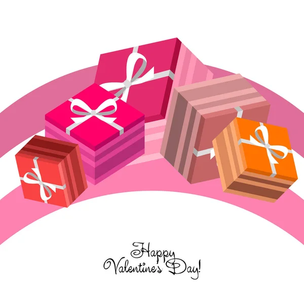 Día San Valentín Regalo Tarjeta Felicitación Vector Fondo — Archivo Imágenes Vectoriales