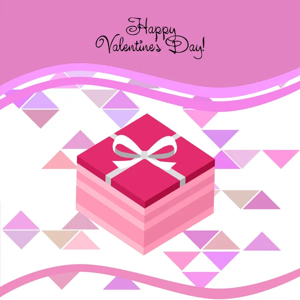 Día San Valentín Regalo Tarjeta Felicitación Vector Fondo — Vector de stock