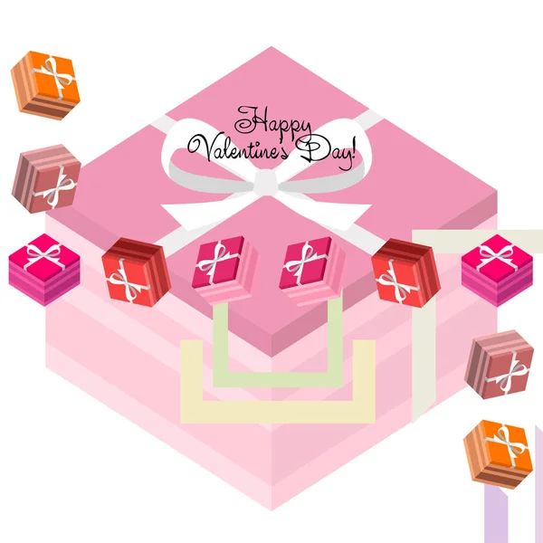 Valentine Day Geschenk Wenskaart Vector Achtergrond — Stockvector