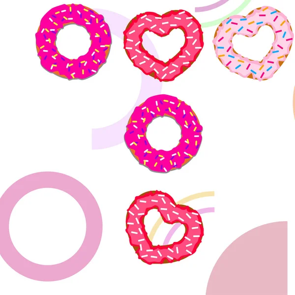 情人节 心甜甜圈 向量背景 — 图库矢量图片