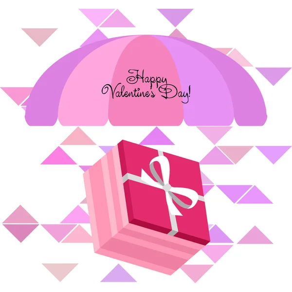 Valentine Day Geschenk Wenskaart Vector Achtergrond — Stockvector