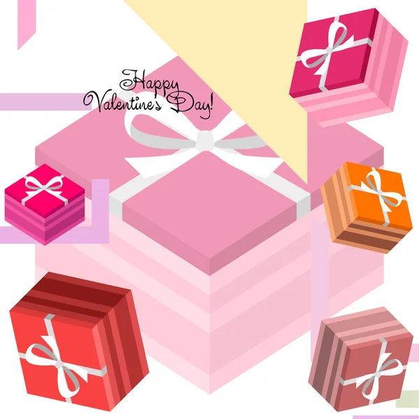 Saint Valentin Cadeau Carte Voeux Fond Vectoriel — Image vectorielle