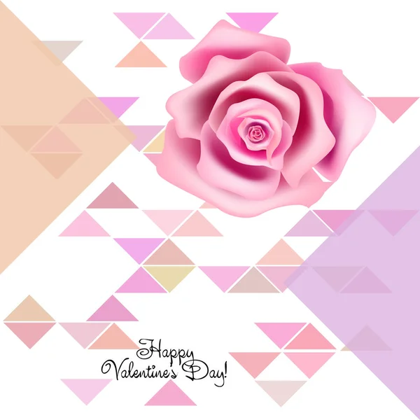 День Святого Валентина Роза Цветок Открытки Векторный Фон — стоковый вектор