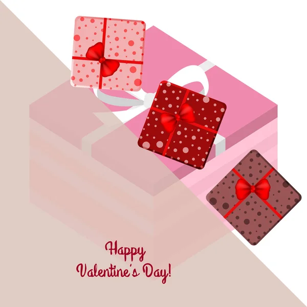 Saint Valentin Cadeau Carte Voeux Fond Vectoriel — Image vectorielle