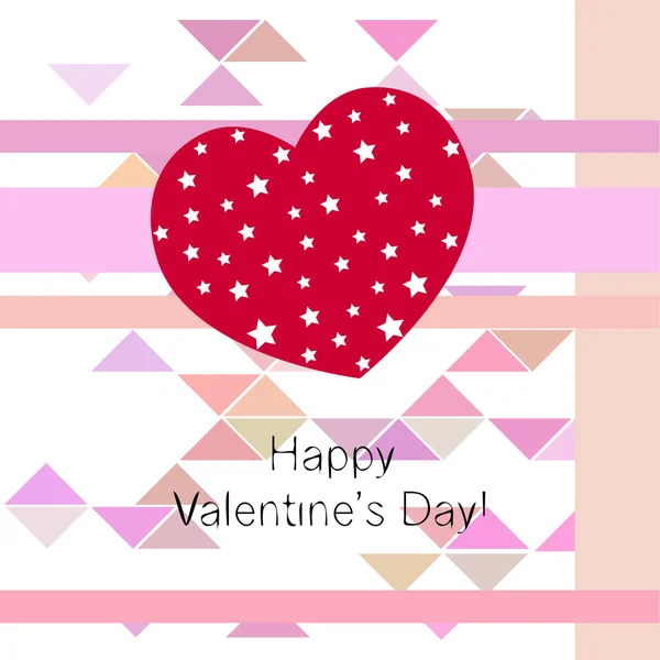 Día San Valentín Corazón Tarjeta Felicitación Vector Fondo — Archivo Imágenes Vectoriales