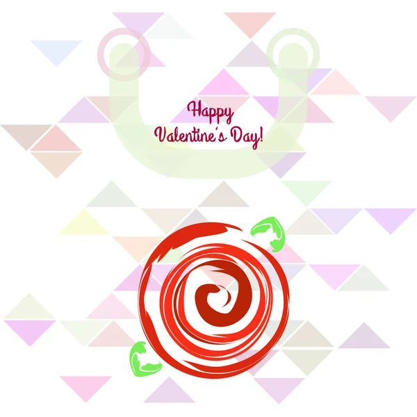 Valentine Day Rose Flower Greeting Card Vector Background — Stock Vector