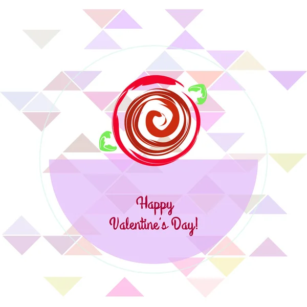 San Valentín Rosa Flor Tarjeta Felicitación Vector Fondo — Vector de stock