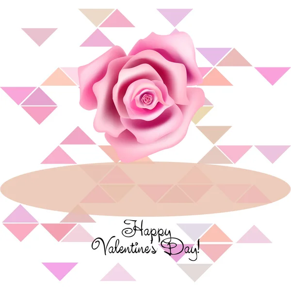 Den Svatého Valentýna Růže Květiny Blahopřání Vektorové Pozadí — Stockový vektor