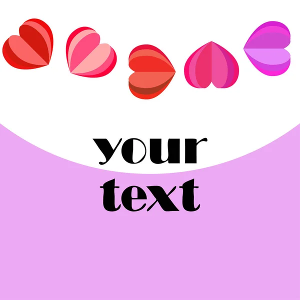 Valentine Day Heart Greeting Card Vector Background — Stock Vector