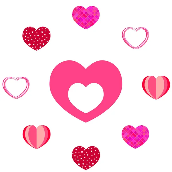 Valentine Day Heart Greeting Card Vector Background — Stock Vector