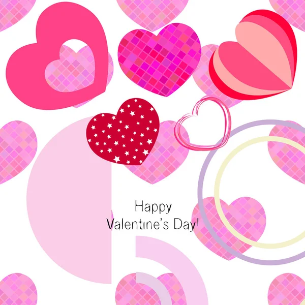 Día San Valentín Corazón Tarjeta Felicitación Vector Fondo — Archivo Imágenes Vectoriales