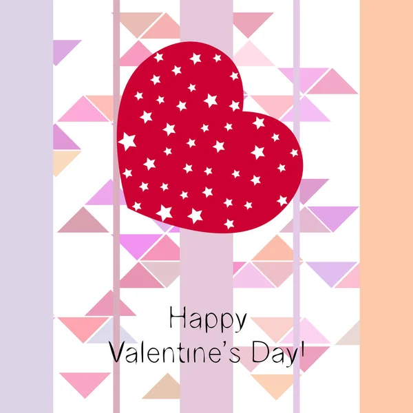 Día San Valentín Corazón Tarjeta Felicitación Vector Fondo — Vector de stock