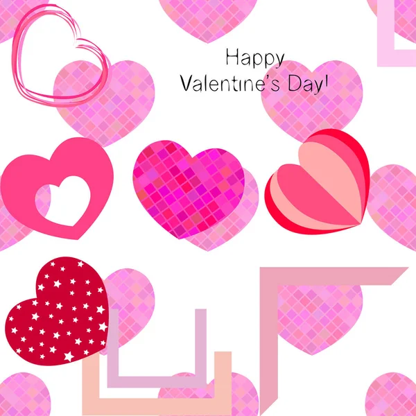 Día San Valentín Corazón Tarjeta Felicitación Vector Fondo — Archivo Imágenes Vectoriales