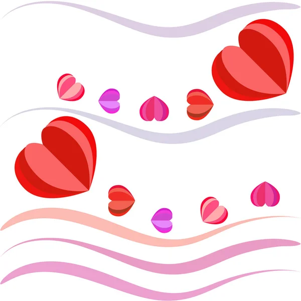 Valentine Day Heart Greeting Card Vector Background — Stock Vector