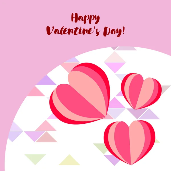 Día San Valentín Corazón Tarjeta Felicitación Vector Fondo — Vector de stock