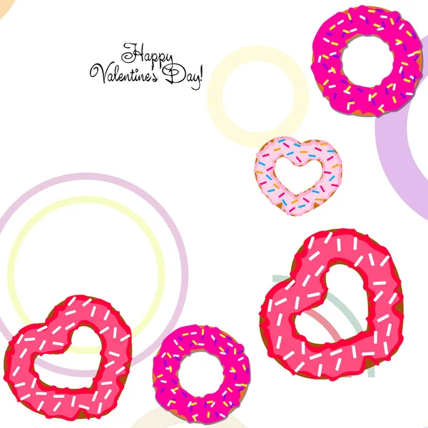 Sevgililer günü, kalp poğaça, tebrik kartı, vektör arka plan