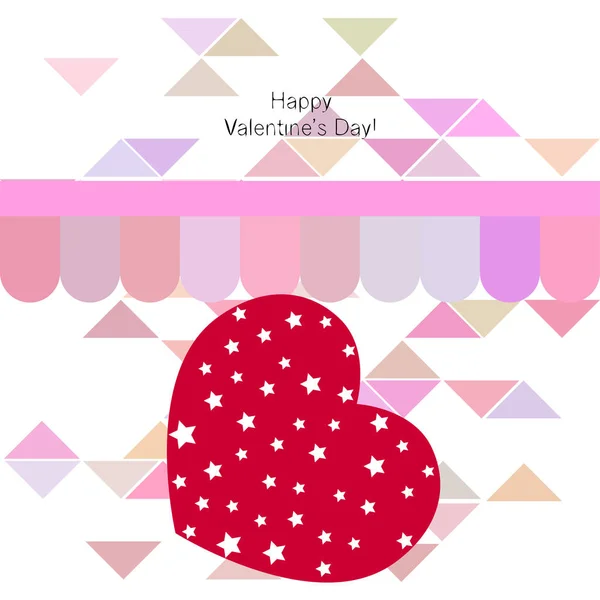 Día San Valentín Corazón Tarjeta Felicitación Vector Fondo — Vector de stock