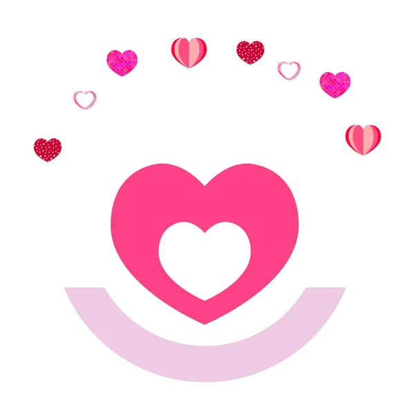 Valentine Day Heart Greeting Card Vector Background — Stock Vector