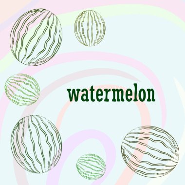karpuz arka plan, kart. Vektör çizim 