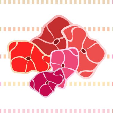 Arka plan, taze biftek. Vektör çizim 