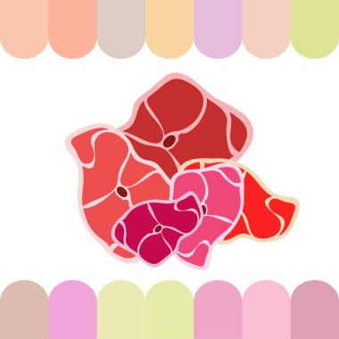 Arka plan, taze biftek. Vektör çizim 