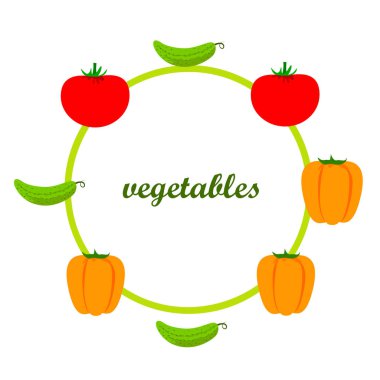 Taze sebze arka plan. Vektör çizim 