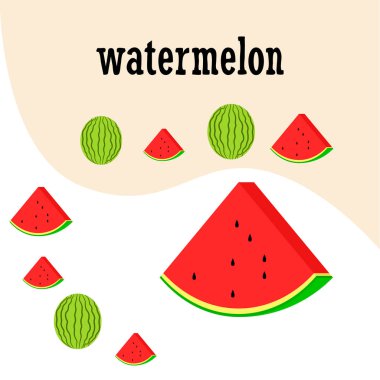 karpuz arka plan, kart. Vektör çizim 