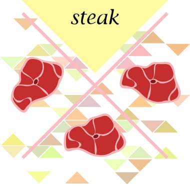 Taze biftek simgeler, vektör çizim 