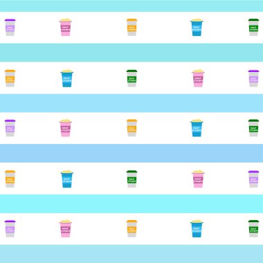 Ekşi krema. Süt ürünlerinin vektör illüstrasyonu.