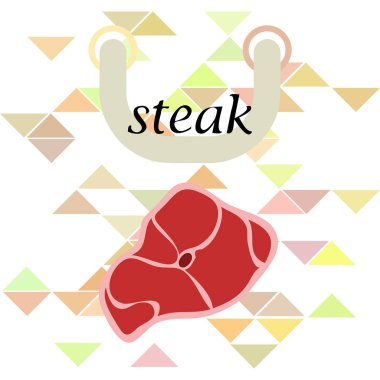 Taze biftek kutsal kişilerin resmi, vektör çizim 