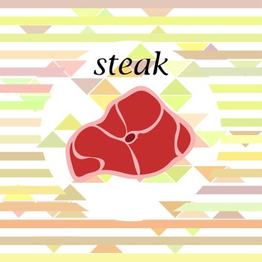 Taze biftek kutsal kişilerin resmi, vektör çizim 