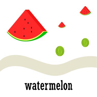 karpuz arka plan, kart. Vektör çizim 