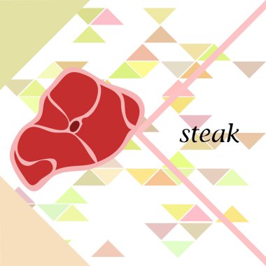 Taze biftek kutsal kişilerin resmi, vektör çizim 