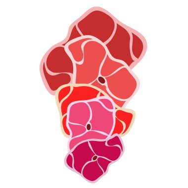 Arka plan, taze biftek. Vektör çizim 