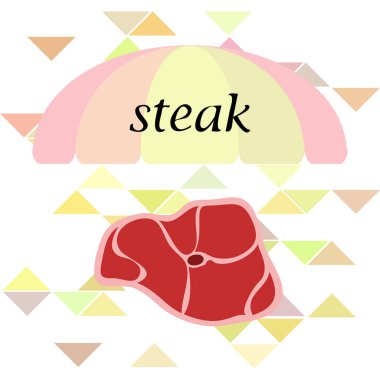 Taze biftek kutsal kişilerin resmi, vektör çizim 