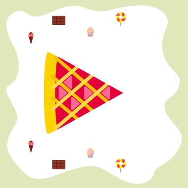 Çikolata, şeker, kek, pasta, dondurma, tatlı, soyut vektör çizim.