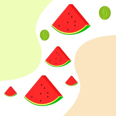 karpuz arka plan, kart. Vektör çizim 