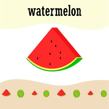 karpuz arka plan, kart. Vektör çizim 